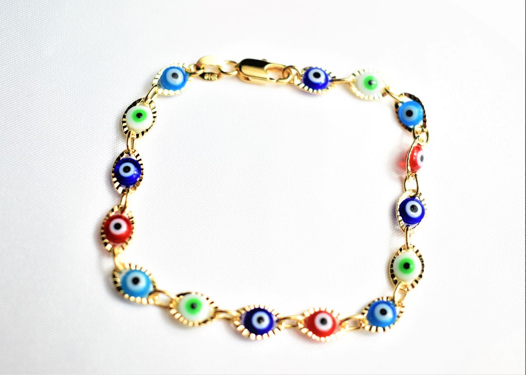 Green Multicolored Evil Eye
