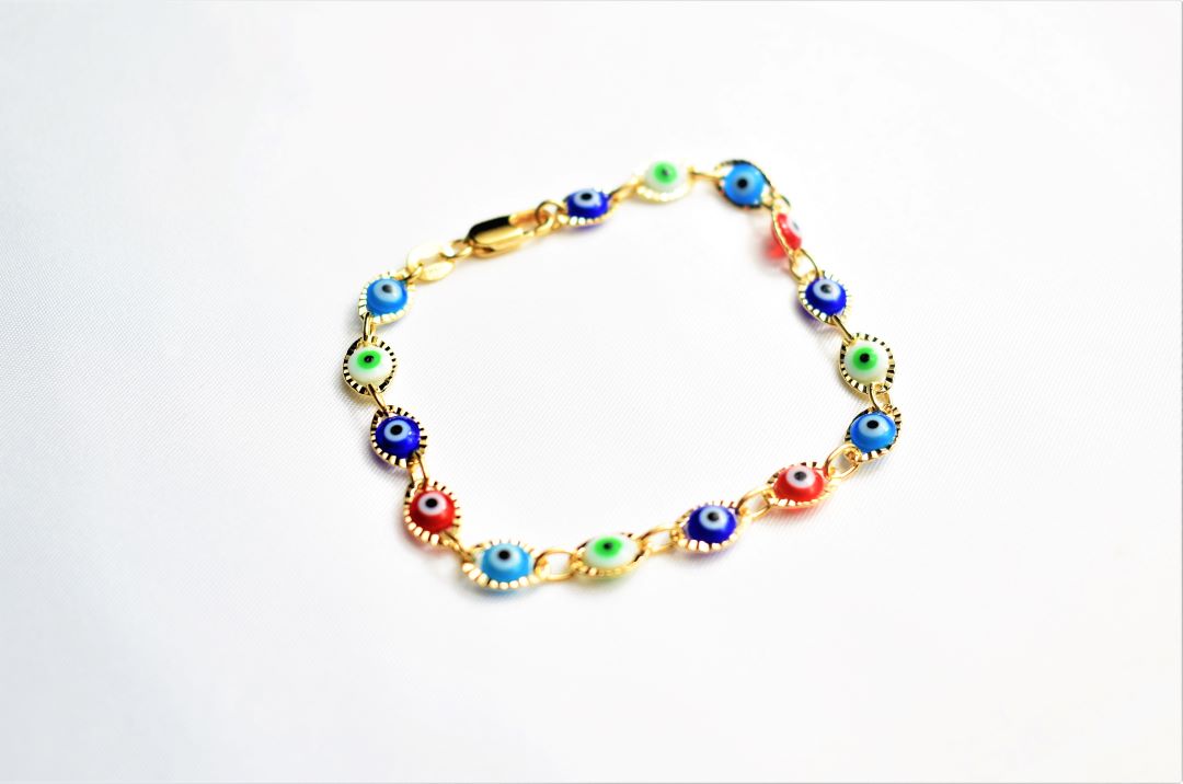 Green Multicolored Evil Eye