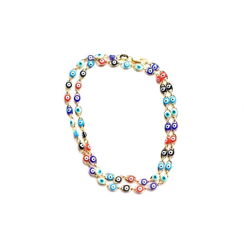 Multi Colored Evil Eye Necklace