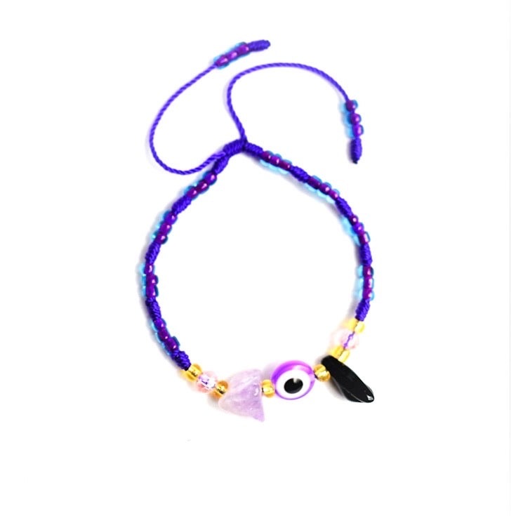 Purple Jade Stone Azabache Evil Eye