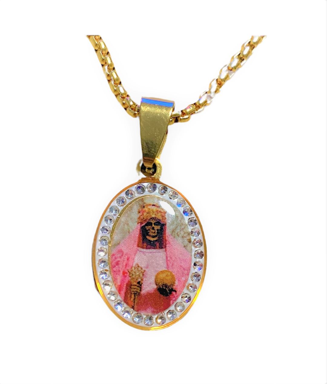 Pink Gold Filled Santa Muerte