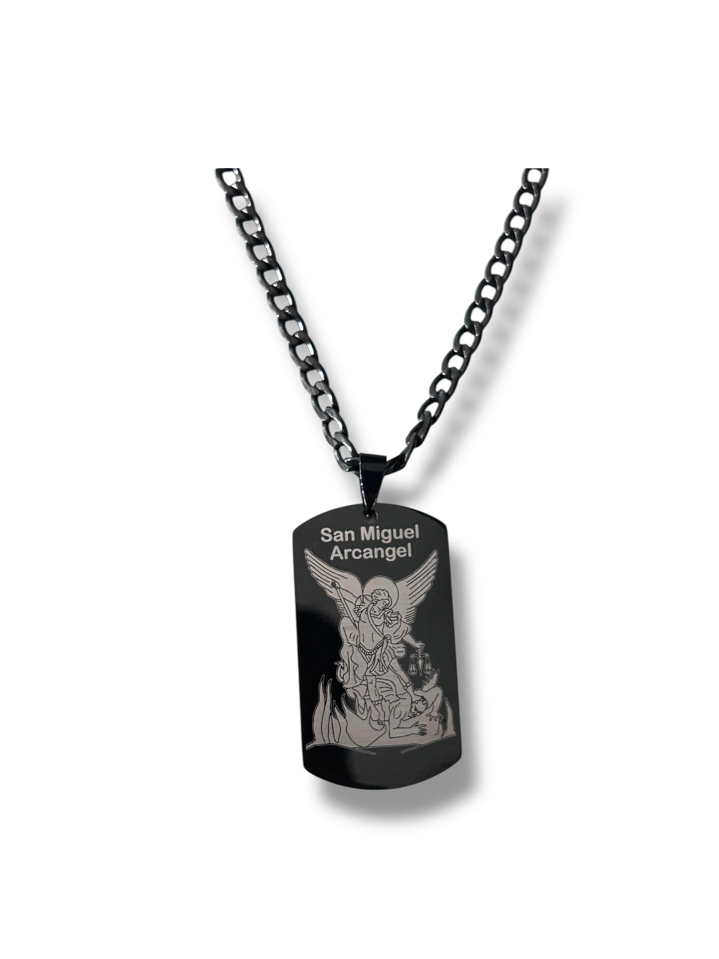 Black Metallic steel Saint Michael
