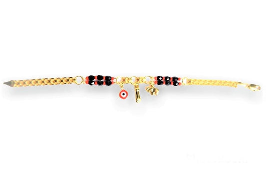Evil Eye Elephant Azabache Gold Filled