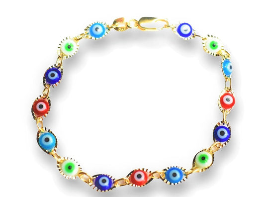 Green Multicolored Evil Eye
