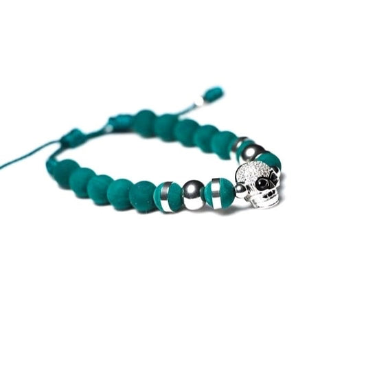 Teal And Silver Skull