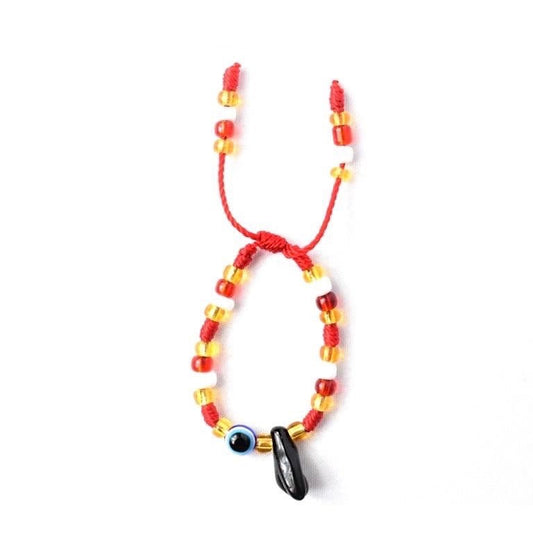 Red White and Gold Evil Eye with Hand